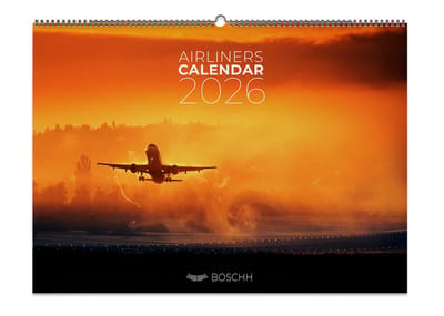 BOSCHH Airliners Calendar 2026 | Vliegtuig Kalender 2026 met Civiele Vliegtuigen | A3 Formaat