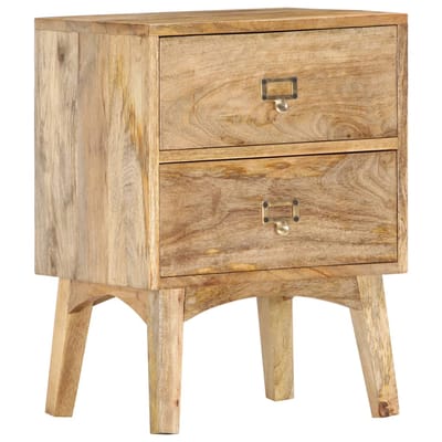 vidaXL - Nachtkastje - 40x35x55 - cm - massief - mangohout