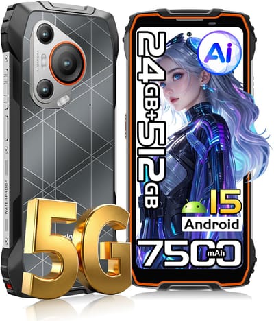 Blackview BL7000 - Smartphone 5G - 6.78 inch - Android 15 - 24GB RAM - 512GB ROM - 50MP Camera - 7500mAh - IP68 Waterdicht - NFC - OTG - GPS - FM - Oranje