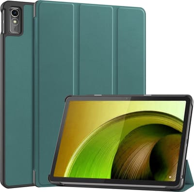 Hoes - Geschikt voor Lenovo Tab M10 5G - Dun & Stevig - Trifold Bookcase - Hard Cover - Hardcover Book Case - Tablet Hoesje - Donkergroen