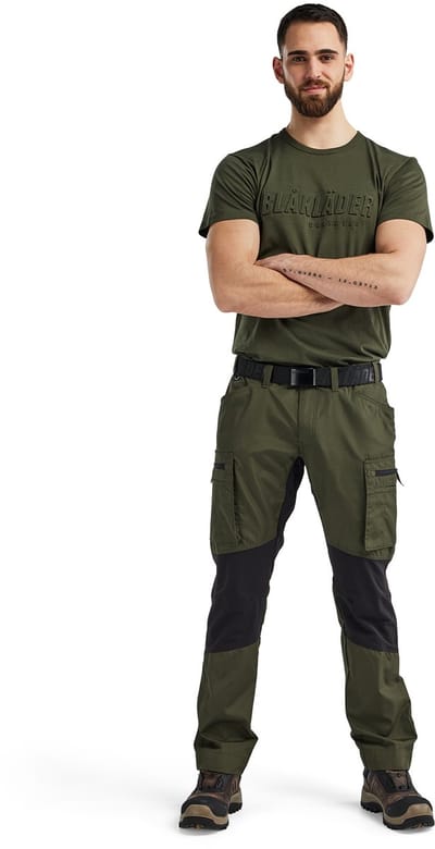 Blaklader Service werkbroek met stretch 1459-1845 - Donker herfstgroen/Zwart - C44