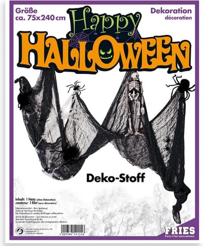 Decoratiestof Halloween zwart - 76x240cm