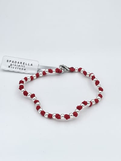 Spadarella Gioielli - SPBR02- Armband - 925 Zilver - 4mm - Red 504 - 17 Cm