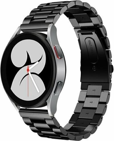 By Qubix - 20mm - Stalen schakelband - Zwart - Geschikt voor Huawei watch GT 2 (42mm) - Huawei watch GT 3 (42mm) - Huawei watch GT 3 Pro (43mm)