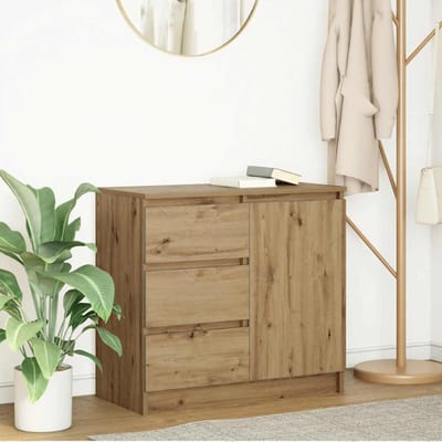 vidaXL - Dressoir - lade - 71x35x65 - cm - spaanplaat - artisanaal - eikenkleurig