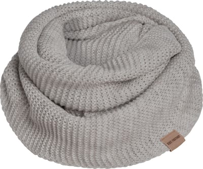 Knit Factory Jamie Gebreide Colsjaal - Ronde Sjaal - Nekwarmer - Wollen Sjaal - Grijze Colsjaal - Dames sjaal - Heren sjaal - Unisex - Iced Clay - One Size