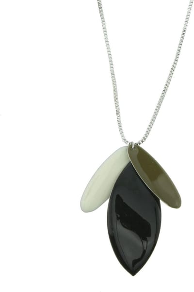 Behave - ketting met bladvorm hanger - nikkelvrij - cadeau in geschenkzakje - 43 cm