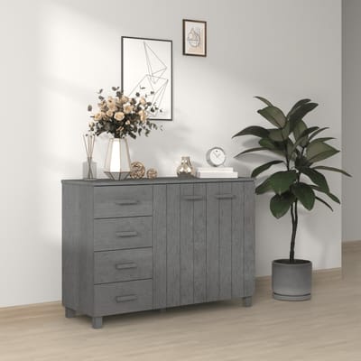 vidaXL - Dressoir - HAMAR - 113x40x80 - cm - massief - grenenhout - donkergrijs
