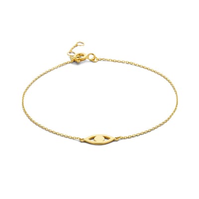 Armband Boze Oog 16 - 17 - 18 Cm 14K Geelgoud