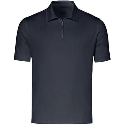 Desoto Luxury Polo Luxury Solid Color Zip Collar Donker Blauw / male