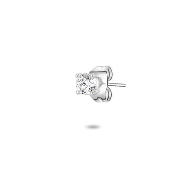 Twice As Nice Oorbel in zilver, een zirkonia van 3 mm
