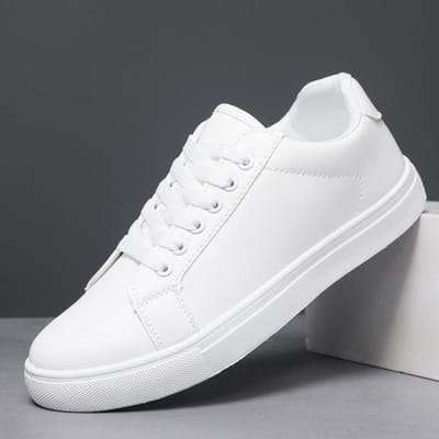 Wit Zwart Herenschoenen Comfortabele Casual Skateschoenen Heren Effen Vrijetijdssneakers Lichtgewicht Wandelschoenen 39 white