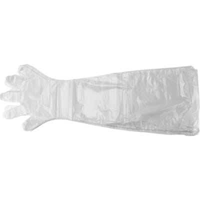 100 Stuks Lange Arm Wegwerp Plastic Handschoenen Veilig Betrouwbaar Multifunctioneel Veterinaire Lange Handschoenen voor wit
