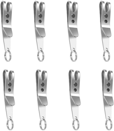 Dailygoods- Sleutelhanger Clip - 8 Stuks - Roestvrij Staal - Multifunctionele Pocket Clip - Sleutelhanger Ringen - EDC Items Ophangen - 38x7mm