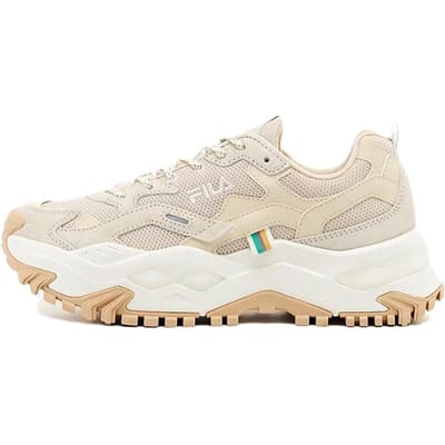 FILA Twine Max Cuir Synthétique Confortable Polyvalent Basse Tige Chaussures Décontractées Baskets Unisexes Marron Clair Blanc 1RM02760G_920 39 white