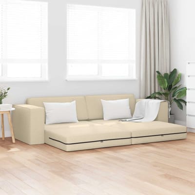 vidaXL - Slaapbank - Crème - 245 - x - 78 - x - 77 - cm - Stof