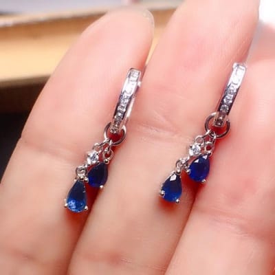Licht Luxe Inleg Druppel Blauwe Kristal Druppeloorbellen voor Dames Mode Exquise Banket Sieraden Hanger nieuw in brown