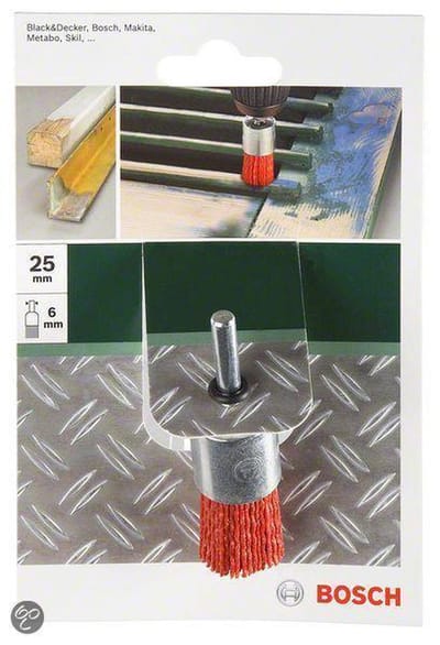 Bosch - Penseelborstel voor boormachines - nylondraad met korund schuurmiddel K80, 25 mm 25 mm, 1 mm, 4500 o.p.m.