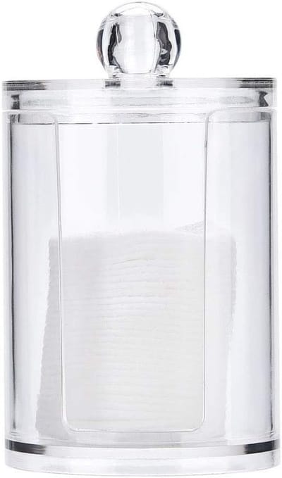 Acryl Wattenstaafjes Box - Make-up Organizer - Nette Tafelopslag - Stofvrije Opslag - 11x7x7 cm - Helder