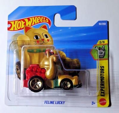 HOT WHEELS FELINE LUCKY CAT GOLD RED 92/250 1:64 HW EXPERIMOTORS 2/5 SHORT CARD 2026
