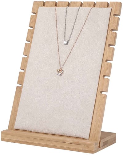 Dailygoody - Houten Sieraadstandaard - Organizer voor Halskettingen - Armbanden en Sieraden - Beige - Decoratief en praktisch - Geschikt voor opbergen