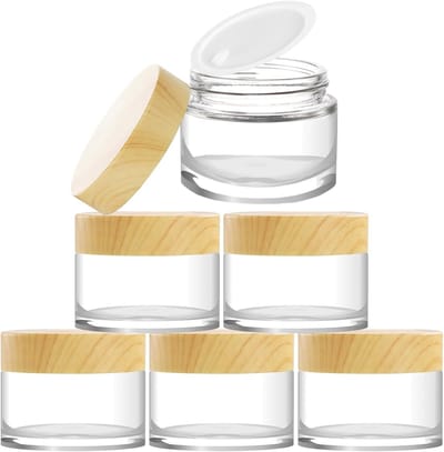 Set van 6 Lege Glazen Crème Potjes van 30 ml - Duidelijke Ointment Jars voor Cosmetica en Opslag