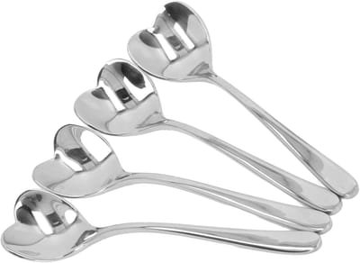 Dailygoods- Koffielepel 4-delig - Roestvrij Staal - Ergonomische Handgreep - Hartvormig - Geschikt voor Thee/Koffie - Comfortabel in Gebruik - Theelepel