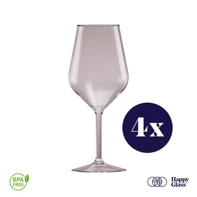 HappyGlass Lady Abigail plastic wijnglazen – Set van 4 kunststof herbruikbare wijnglazen – 47cl – Noble smoke – BPA-vrij Tritan- Limited Edition