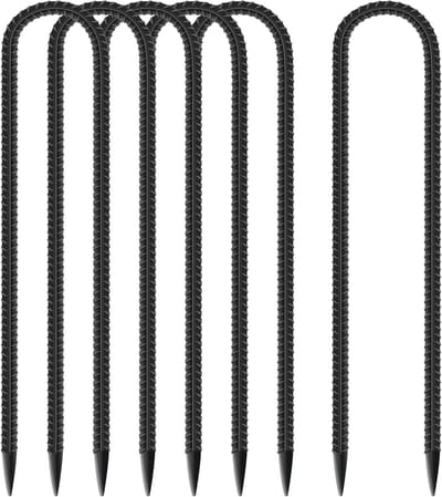6 Stuks Grondankers van 30 cm - U-Haak Tentpinnen voor Trampolines, Tuinhekken en Camping Tenten