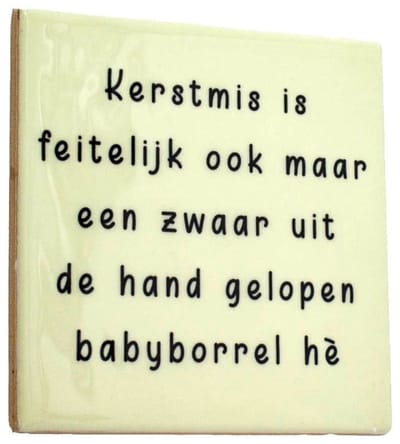Tegeltje kerstmis babyborrel
