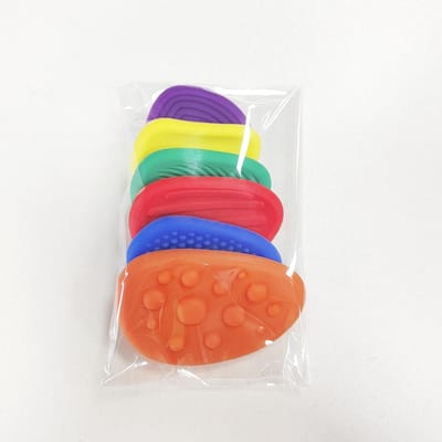 Fidget Speelgoed Volwassenen Sensorisch Silicone Steen 6 Stuks Getextureerd voor Autisme Kinderen Kalmeren Fidget Stressverlichting Speelgoed Kinderen Cadeaus blue