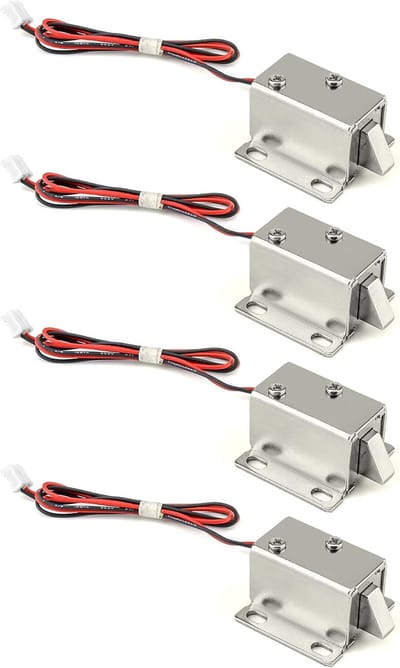 Elektrisch Slot - Magneetslot Kast - Kastdeur Beveiligen - Mini Stijl Ontwerp - 4 Stuks - Zilver