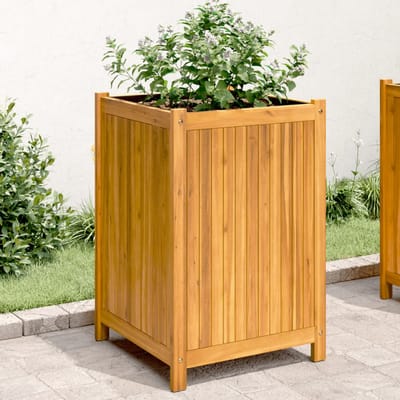 vidaXL - Plantenbak - met - voering - 50x50x75 - cm - massief - acaciahout