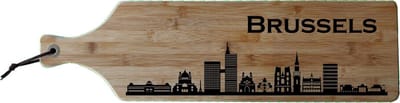 Borrelplank Brussel - Hoofdstad - Bamboe hout - 17x63cm - Serveerplank