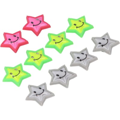 10 PCS Clips de Rayons de Roue de Vélo PVC Réfléchissants Colorés Mignons Étoile Décorations de Rayons de Vélo Attache