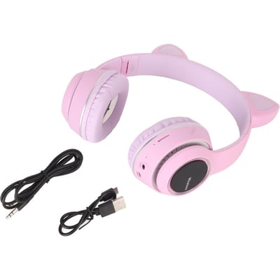 Bluetooth Kattenoren Headset HiFi Stereo Ingebouwde Microfoon Ondersteuning Geheugenkaart Line-in Draadloze Koptelefoon