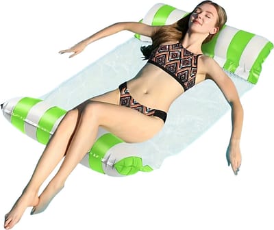Livano Luxe Waterhangmat - Luchtbed Zwembad - Luchtmatras Opblaasbaar - Water Hangmat - Aqua Lounge - Groen
