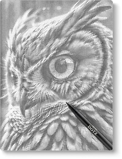 Uilen Kop | Dot painting | 30x40cm | Dot painting | Oh My Dotz | Dots stippen | Diamond painting & Schilderen op nummer alternatief | Happy hobby