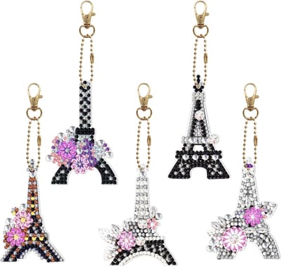 Diamond Painting Sleutelhanger - Dubbelzijdig - Volwassenen - Hobby - Paris - Parijs - Eiffeltoren - Kinderen - volledig pakket - Kinderfeestje - Hanger