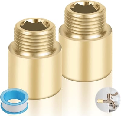 Tapuitbreiding 2 Stuks 1/2 Inch 20mm Messing Wateraansluiting Verbindingsstuk voor Verwarming en Drinkwaterinstallatie