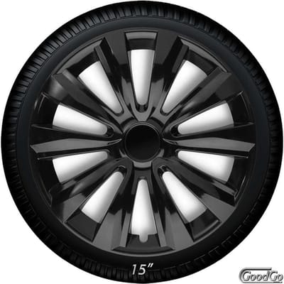 Wieldoppen DELTA 15 inch zwart glanzend. Set a 4 stuks (CONTROLEER UW BANDENMAAT en lees a.u.b. de onderstaande, uitgebreide tekst!)