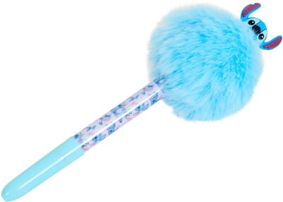 Disney pompom pen - Lilo & Stitch - blauw - zacht fluffy balpen - kids 3+