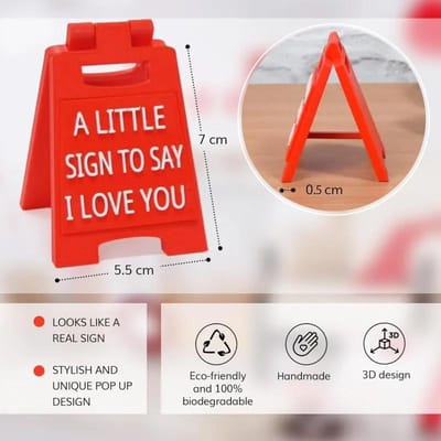 Maison de poupée Cadeau créatif pour la Saint-Valentin Une petite enseigne pour dire Je t'aime Ornement Artisanat Ornement de bureau Ornement de pièce rouge