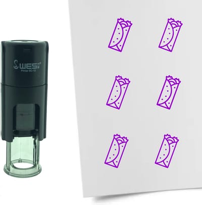 CombiCraft Stempel Burrito 10mm rond - paarse inkt