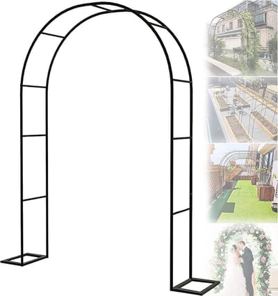 Tuinboog Prieel - Metalen boog - Decoratieve tuin - Gepoedercoat staal - 350x220cm - Zwart