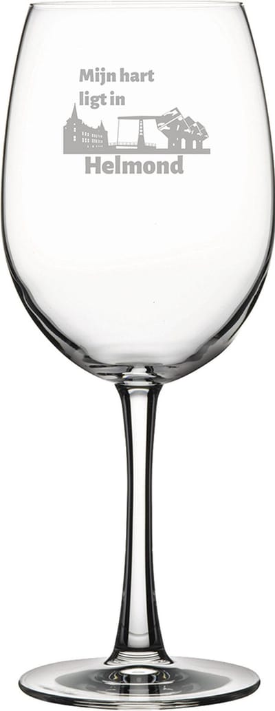 Gegraveerde Rode wijnglas 58cl Helmond