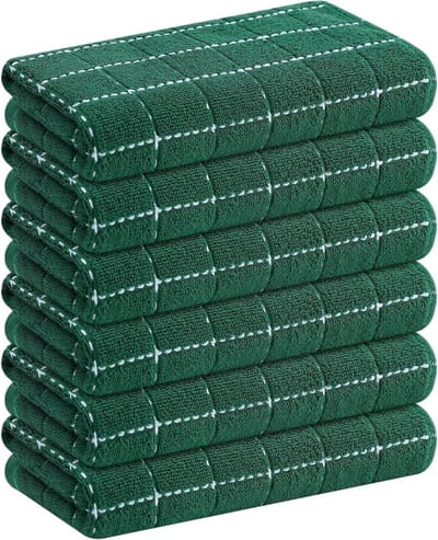 Keukendoeken Katoen - Theedoeken - Keuken Schoonmaken - Super Absorberend - 6 Stuks - Donkergroen
