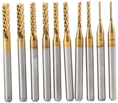 10-delige Metaal Freesboor Set 1-3 mm CNC Frees Cutter met Titanium Coating voor Hout en Zachte Metalen