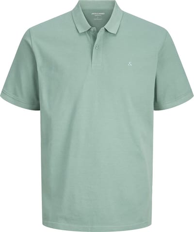 Jack & Jones groene heren polo   Rib kraag   Regular fit   Knoopsluiting   Duurzaam   Korte mouw Groen L