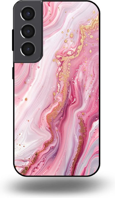 Smartphonica Telefoonhoesje geschikt voor Samsung Galaxy S22 met marmer opdruk - TPU backcover case marble design - Roze geschikt voor Samsung Galaxy S22